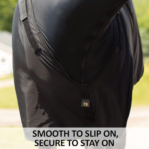 Schneiders V-Free Wither Relief Nylon Horse Stable Sheet with Attached Faceless Slicker | Full Body Coverage for Sleek Coats & Stress-Free Grooming | Adjustable Comfort Fit - size: Horse Size 72