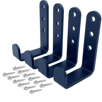 4 Pcs Black Heavy Duty Metal j Hooks for Hanging 230 lbs, Wall Mount Hook for Hanging Garage Storage Home Office Gym Sports Equipment, Tool Organization,Small U Hooks (L) - size: Large