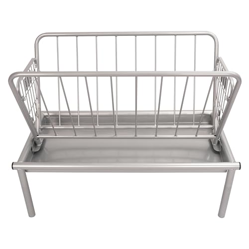 KUAFU 2 in 1 Grain & Hay Feeder, Pasture Livestock Feeder with Steel Frame