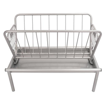 KUAFU 2 in 1 Grain & Hay Feeder, Pasture Livestock Feeder with Steel Frame