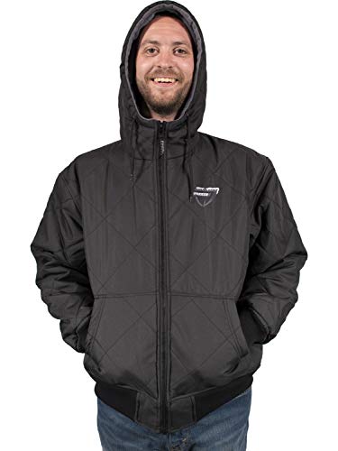 Men's Fleece Lined Quilted Winter Jacket Coat - color: Black, size: Small