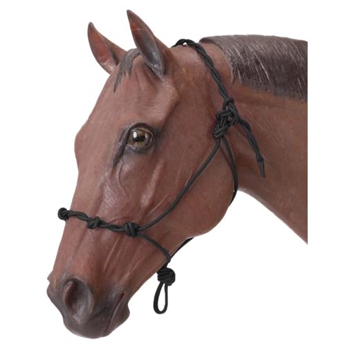 Tough1 Knotted Rope Halter with Twisted Crown - color: Black