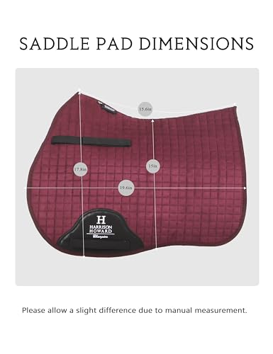 Harrison Howard All-Purpose Saddle Pad Suede Saddle Pad for Horses Use During Everyday Riding - color: Burgundy