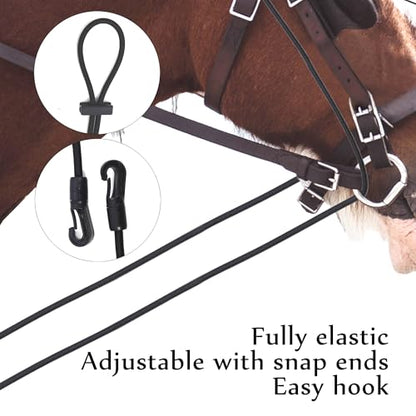 Extra Long 13ft Horse Rein Elastic Neck Stretcher Adjustable Rope Bungees for Horse Training Aid Alternative to Side Reins 4 Meters