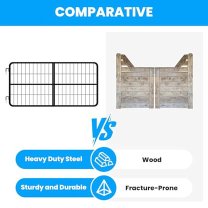 48" W×24" H Stall Guards for Horses, Horse Stall Gates, Heavy Duty Steel Yoke Design Fits Standard Barn Doorways