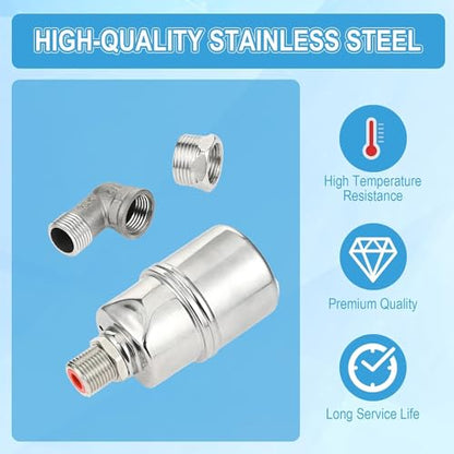 Long Water Float Valve, 304 Stainless, Auto Level Control, 1/2 & 3/4 in - color: 1 Pack, size: Long