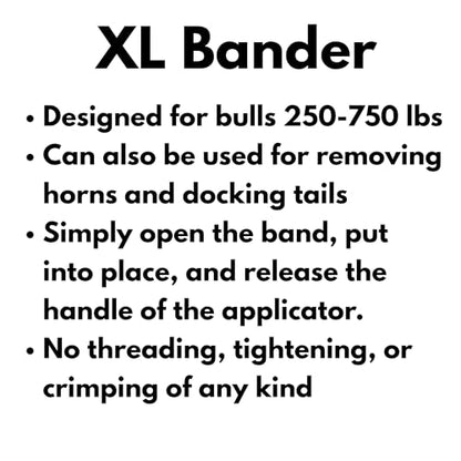 The Original XL Livestock Bander – USA Made Applicator for Bulls 250–750 Lbs | Works with XL Latex Bands | for Cattle, Goats & Sheep