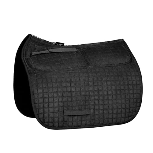 Harrison Howard Diamond Quilted Dressage Saddle Pad Adjustable with 4 Pockets and Foam Inserts with Differentiated Thickness Horse Riding Pad with Added Cushioning and Comfort