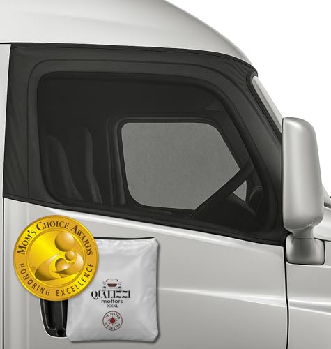 XXXXL/Truck Side Window Sun Shade (8 Sizes) - Sretch-to-Fit Up to H:32” x W:51" Windows Range. Front or Rear Slip-On Screens for Sun, Heat, Bugs & Privacy Protection, 2-Pack by Qualizzi® - size: 4XL - Universal
