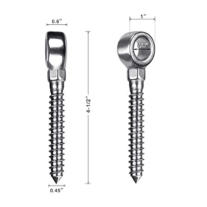 Insaga 304 Stainless Steel Gate Hinges for Wooden Fences, One-Piece Gate Hinge Eye for Wooden Farm Gate Hinge, Heavy Duty Gate Hinges with Hole Dia 5/8'' (2Pcs, M12) - color: M12-Hook Hinge-2pcs