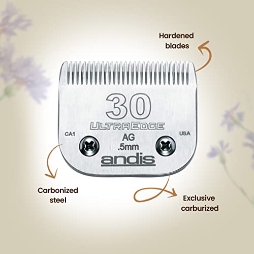 Andis 64075 UltraEdge Blade, Size 30, 1/50in, Chrome, for Larger Animals - style: 30 Blade (Pack of 1)