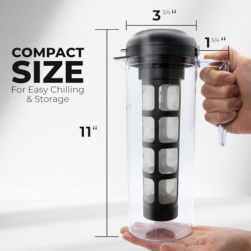 VINCI Cold Brew 360 Dual-Filter Iced Coffee Maker, 47 oz Pitcher - size: 1.4 Liters - Plastic Pitcher