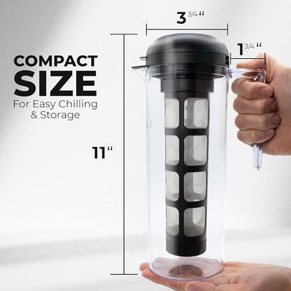 VINCI Cold Brew 360 Dual-Filter Iced Coffee Maker, 47 oz Pitcher - size: 1.4 Liters - Plastic Pitcher