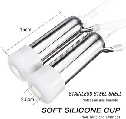 Cow Milking Machine Replacement Parts, Clear Tubes with 2 Stainless Teatcups(φ25mm) Dairy Equipment Accessories - color: For Cows