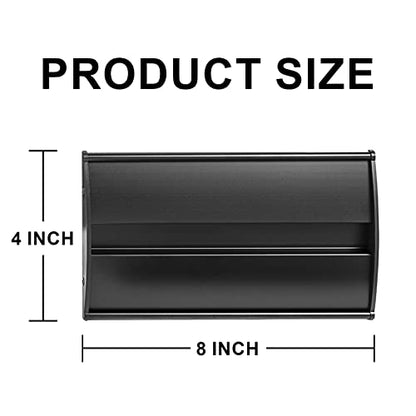 Set of 5 Curved Name Plate Holder for Wall or Door 8" x 4", Black | Wall-Mount Office Door Sign Holder, Sturdy Aluminum Sign Frame for Business Cubicle, Adhesive Tape & Protective Plastic Film - style: 5 packs Curved Sign Holder