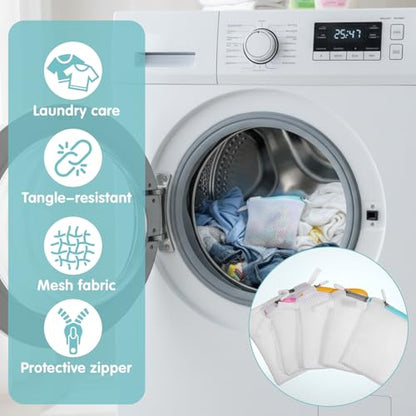 5 Pcs Small Mesh Laundry Bag Mini Lingerie Bags 5.5 x 4.7 Inch for Washing Delicates With Zipper for Socks, Bra, Underwear, Travel Clothing Storage