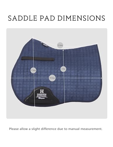 Harrison Howard All-Purpose Saddle Pad for Horses, GP Saddle Pad - color: Navy