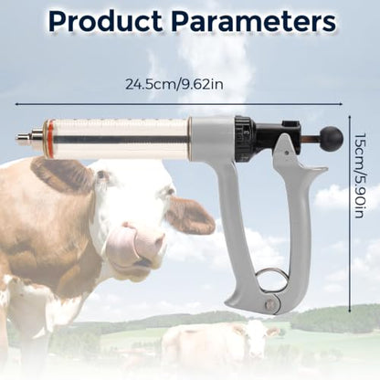 50 mL Semi-Automatic Repeating Livestock Syringe Gun, 5-Gear Adjustable