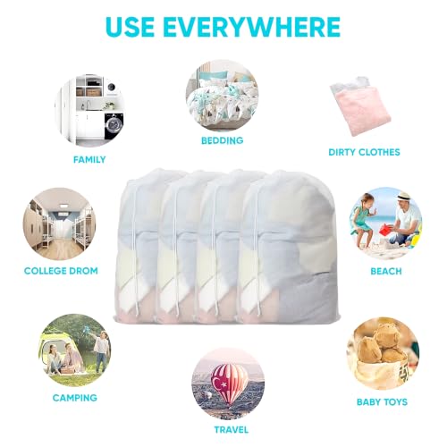 Large Laundry Mesh Bags, 4 Pack 24 x 36 Inch