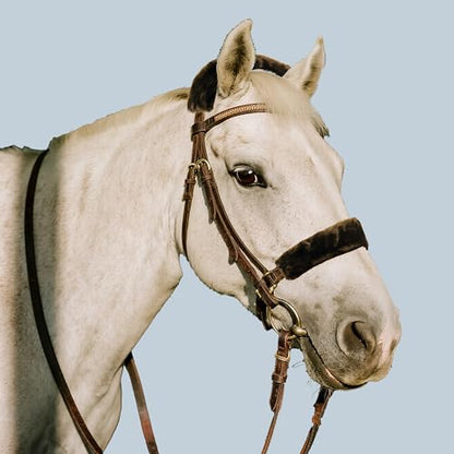 Soft Fleece Halter Covers for Horses BN Series (2-Piece, Brown) - color: Brown