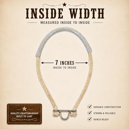 M-Royal Western Rope Noseband Bosal with Russet Leather & Nickel Plated Hardware for Horses | Horse Training