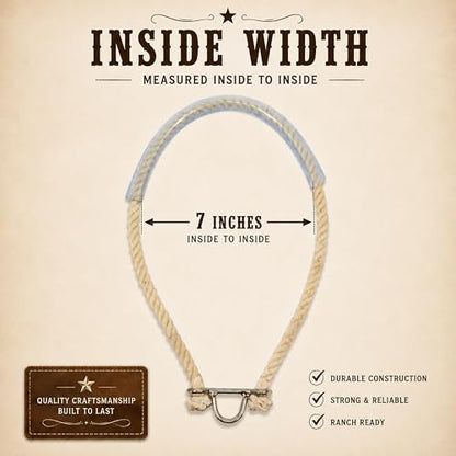 M-Royal Western Rope Noseband Bosal with Russet Leather & Nickel Plated Hardware for Horses | Horse Training