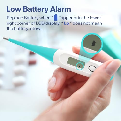 Boncare 10 Seconds Oral Thermometer for Adults and Kids, Blue Green - color: Blue Green