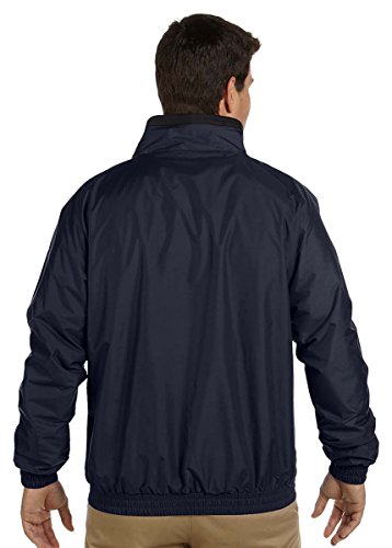 Harriton Womens Fleece-Lined Nylon Jacket (M740) - color: Navy/Black, size: Small