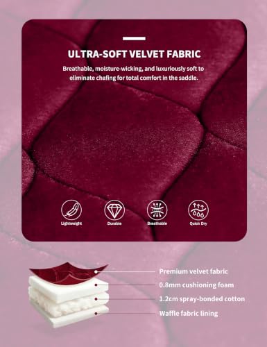 Harrison Howard Close Contact Horse Saddle Pad for Jumping, w/Velvet Hue - color: Burgundy