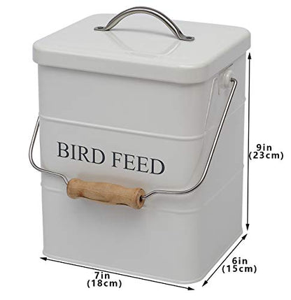 Geyecete Bird Feeder,Bird Food Jar Pet Food Storage Airtight Food Storage Container-White - color: White