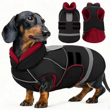 Dog Coat, Warm Dog Jacket for Small Dogs with Fleece Lined - color: Black, size: X-Small