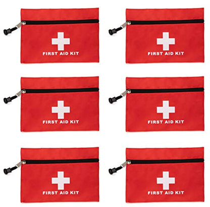 Red First Aid Bag Empty First Aid Kit Empty Waterproof First Aid Pouch Small Mini for First Aid Kits Pack Emergency Hiking Backpacking Camping Travel Car Cycling (Red, 6.3x4.3 6 Pack) - color: Red, size: 6.3x4.3 Inch (Pack of 6)