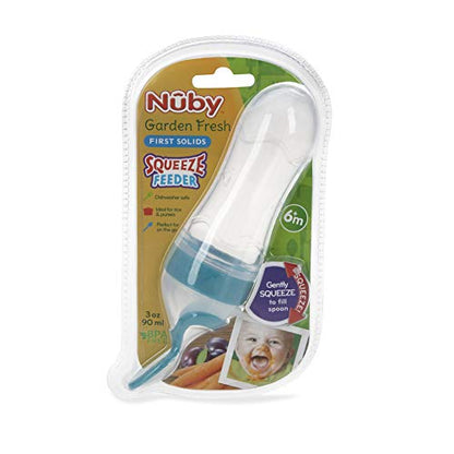 Nuby Garden Fresh Silicone Squeeze Feeder with Spoon and Hygienic Cover, Colors May Vary - color: Multicolor