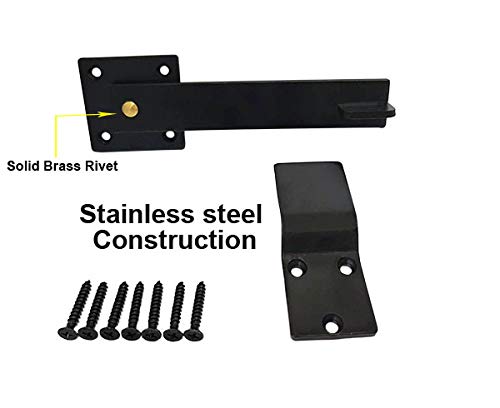 QCAA Heavy Duty Bar Door Farm Gate Latch, 5.5", Stainless Steel, Matte Black, 2 Pack - size: 2 Pack