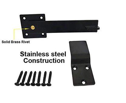 QCAA Heavy Duty Bar Door Farm Gate Latch, 5.5", Stainless Steel, Matte Black, 2 Pack - size: 2 Pack