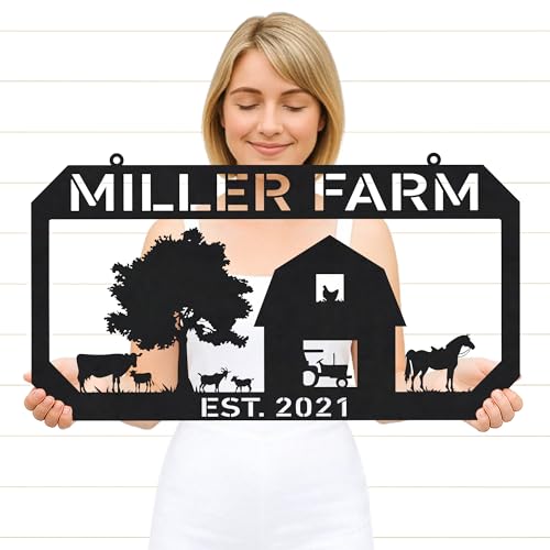Custom Horse Sign for Gift – Personalized Metal Name Plaque for Barn, Stall or Porch, Thoughtful Gift for Dad, Horse Trainers or Rural Property Owners - color: Horse Sign #10
