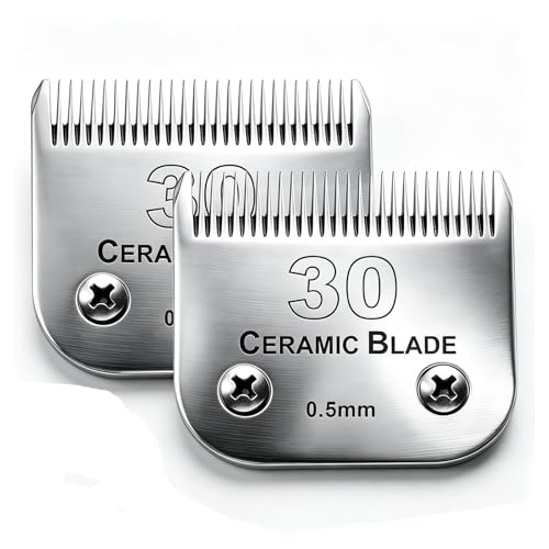 30 Blade Dog Grooming Blades Compatible with Andis/Wahl/Oster Dog Clippers - color: 2pc 30:1/50''(0.5mm)