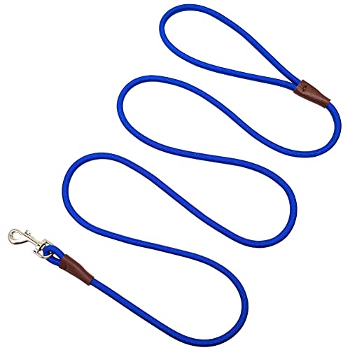 Small Dog Leash 1/4" by 6/8/10FT Lightweight Strong Rope Leash - color: dark blue, size: 1/4" x 6'