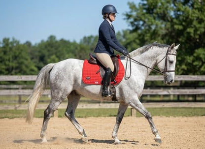 Horse Contoured English Quilted Lightweight All-Purpose Saddle Pad 72TS34 - color: Red