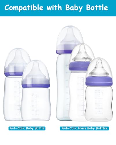Silicone Nipple for Lansinoh Anti-Colic Baby Bottle, Slow Flow, Size S, 1m+, 6 Count - color: 1m+, S