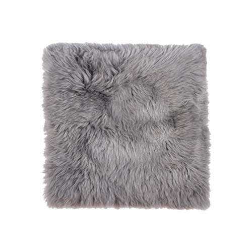 Natural Sheepskin Chair Pad, Non-Slip, Grey, 1 Pack - color: Grey, size: 1 Count (Pack of 1)