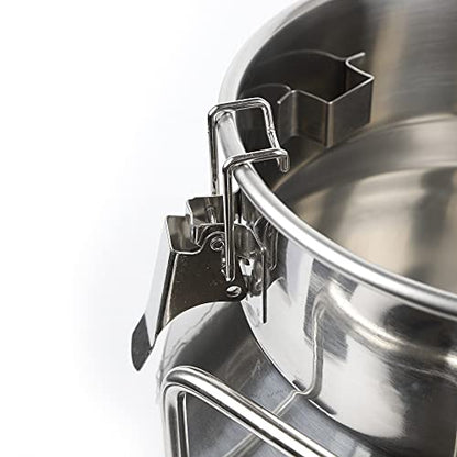 Milk Can with Sealed Lid, Stainless Steel Milk Transport Cans Wine Pail Bucket Tote Jug Pot Oil Liquid Storage Barrel with 2 Handles Sealed Silicone Anti-Leak Ring Lock Belt 20L 5.28 Gallon - color: 20l