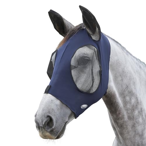 WeatherBeeta Deluxe Stretch Bug Eye Saver with Ears, Navy/Black, Pony - color: Navy/Black, size: Pony