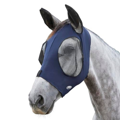 WeatherBeeta Deluxe Stretch Bug Eye Saver with Ears, Navy/Black, Pony - color: Navy/Black, size: Pony