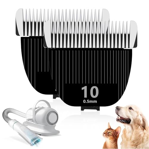 2PCS Replacement Blade for nebot P1 Pro Pet Grooming Kit & Vacuum Size-10 Cut Length 1/50"(0.5mm),Made of Ceramic Blade & Stainless Steel Blade