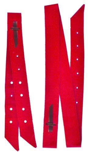 Showman Premium Quality Nylon Tie Strap & Off Billet Set - color: Red