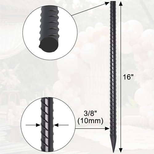 Rebar Stakes 16 Inch Straight Concrete Form Stakes 34 Pack - size: 16"-Φ3/8"-34pcs