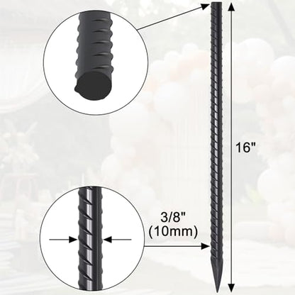 Rebar Stakes 16 Inch Straight Concrete Form Stakes 34 Pack - size: 16"-Φ3/8"-34pcs