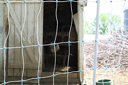 48" x 164' Electric Poultry Netting with Double Spiked Fiberglass Posts | Electric Fence for Chickens in Backyards, Homesteads, Farms and Ranches