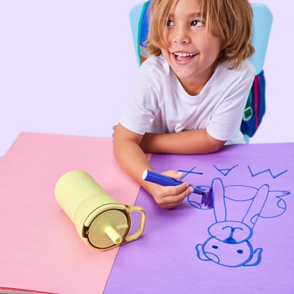 BrüMate Leap 12oz 100% Leakproof Kids Tumbler with Handle and Silicone Soft Straw | Drop Resistant Silicone Sleeve | For Kids 4+ | Insulated Stainless Steel | Cup Holder Friendly | (Nightfall Blue) - color: Nightfall Blue